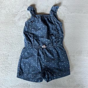 Child of Mine made by Carters polka dot romper with ruffle detail girls size 3T